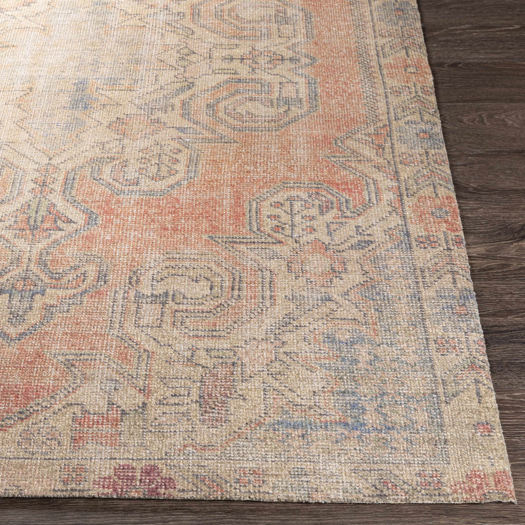 Yetminster Traditional Distressed Peach Rug - Clearance - Ornate Home