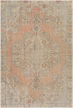 Yetminster Traditional Distressed Peach Rug - Clearance - Ornate Home