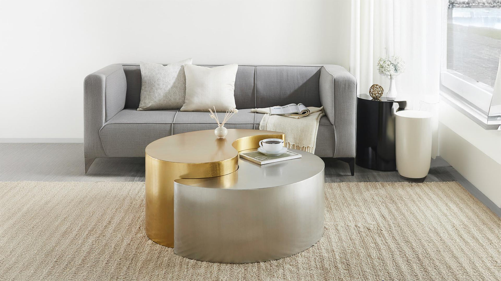 Ying Yang Gold/Silver Coffee Table - Ornate Home