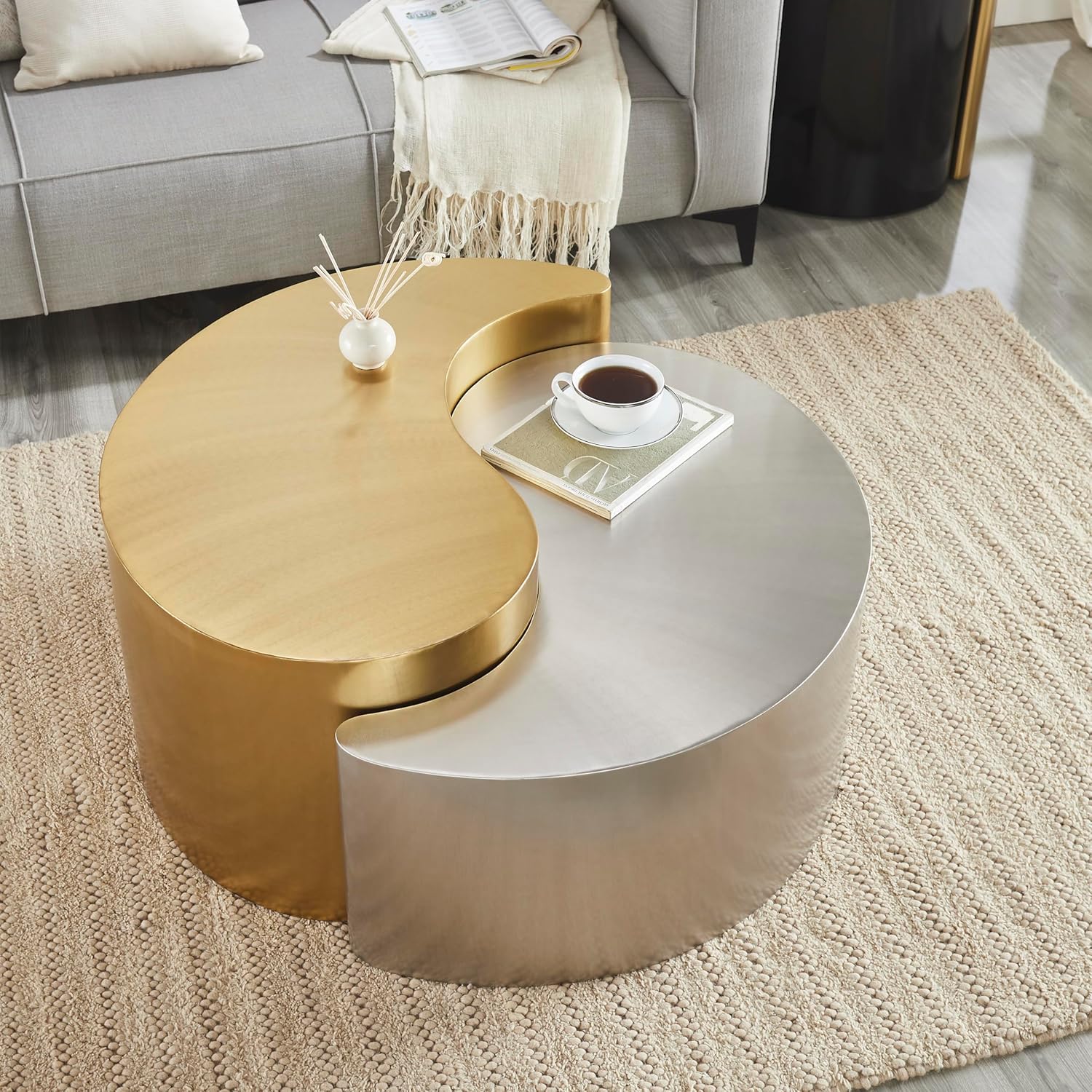Ying Yang Gold/Silver Coffee Table - Ornate Home