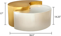 Ying Yang Gold/Silver Coffee Table - Ornate Home