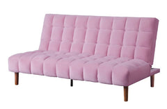 Yolandi Pink/Dark Walnut Adjustable Sofa - Ornate Home