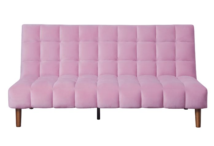 Yolandi Pink/Dark Walnut Adjustable Sofa - Ornate Home