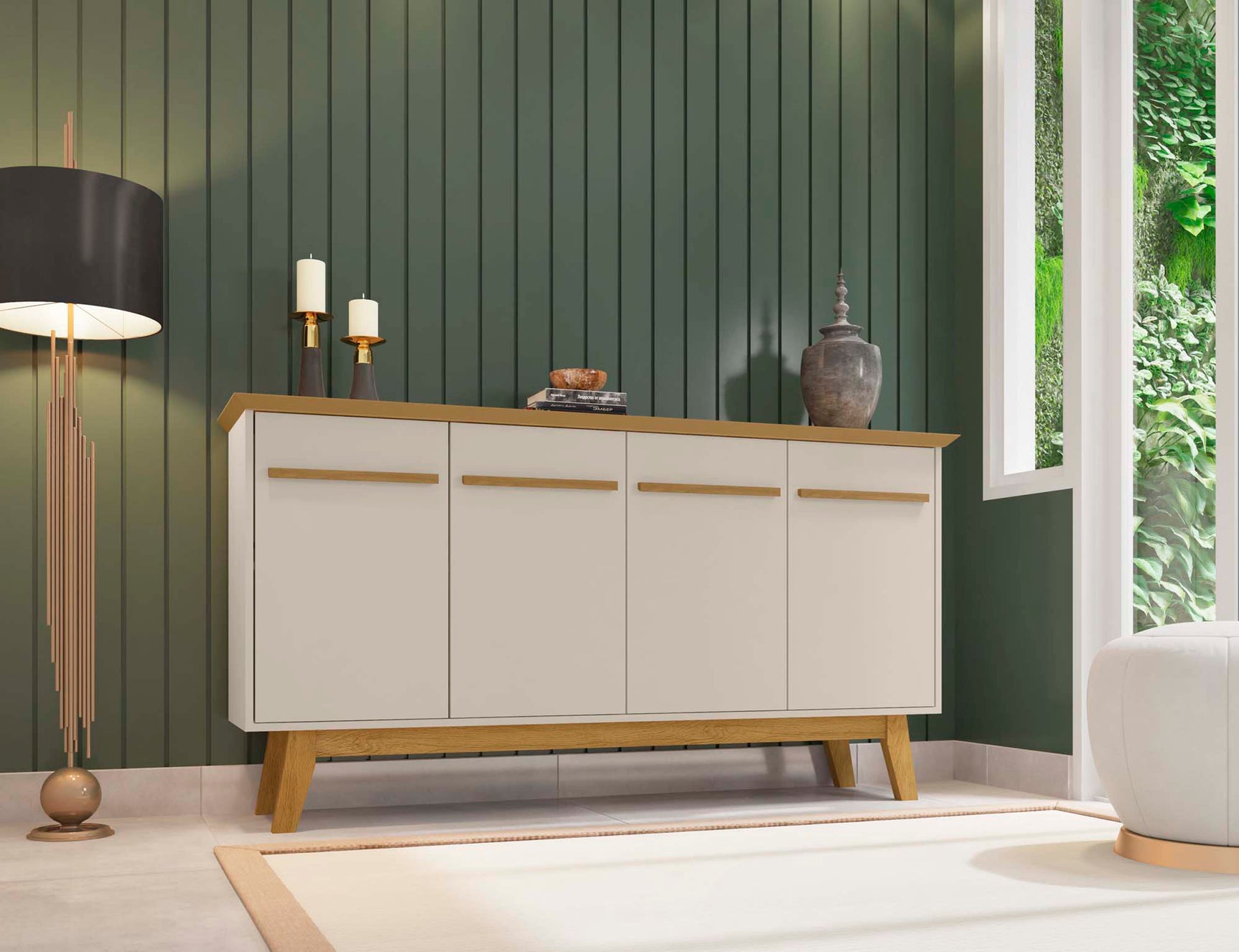 Yonkers 62.99 Sideboard in Off White and Cinnamon - Ornate Home