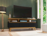 Yonkers 62.99 TV Stand in Black and Cinnamon - Ornate Home