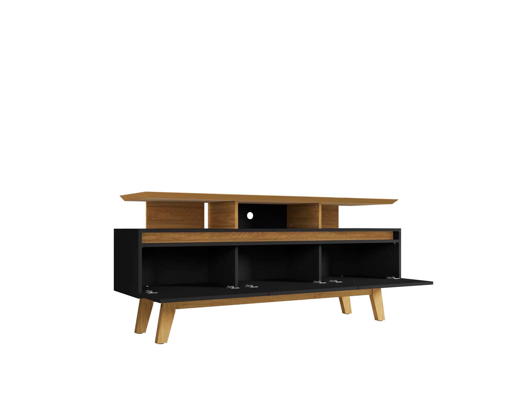 Yonkers 62.99 TV Stand in Black and Cinnamon - Ornate Home