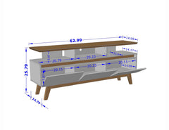 Yonkers 62.99 TV Stand in Off White and Cinnamon - Ornate Home