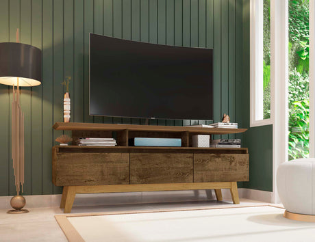 Yonkers 62.99 TV Stand in Rustic Brown - Ornate Home