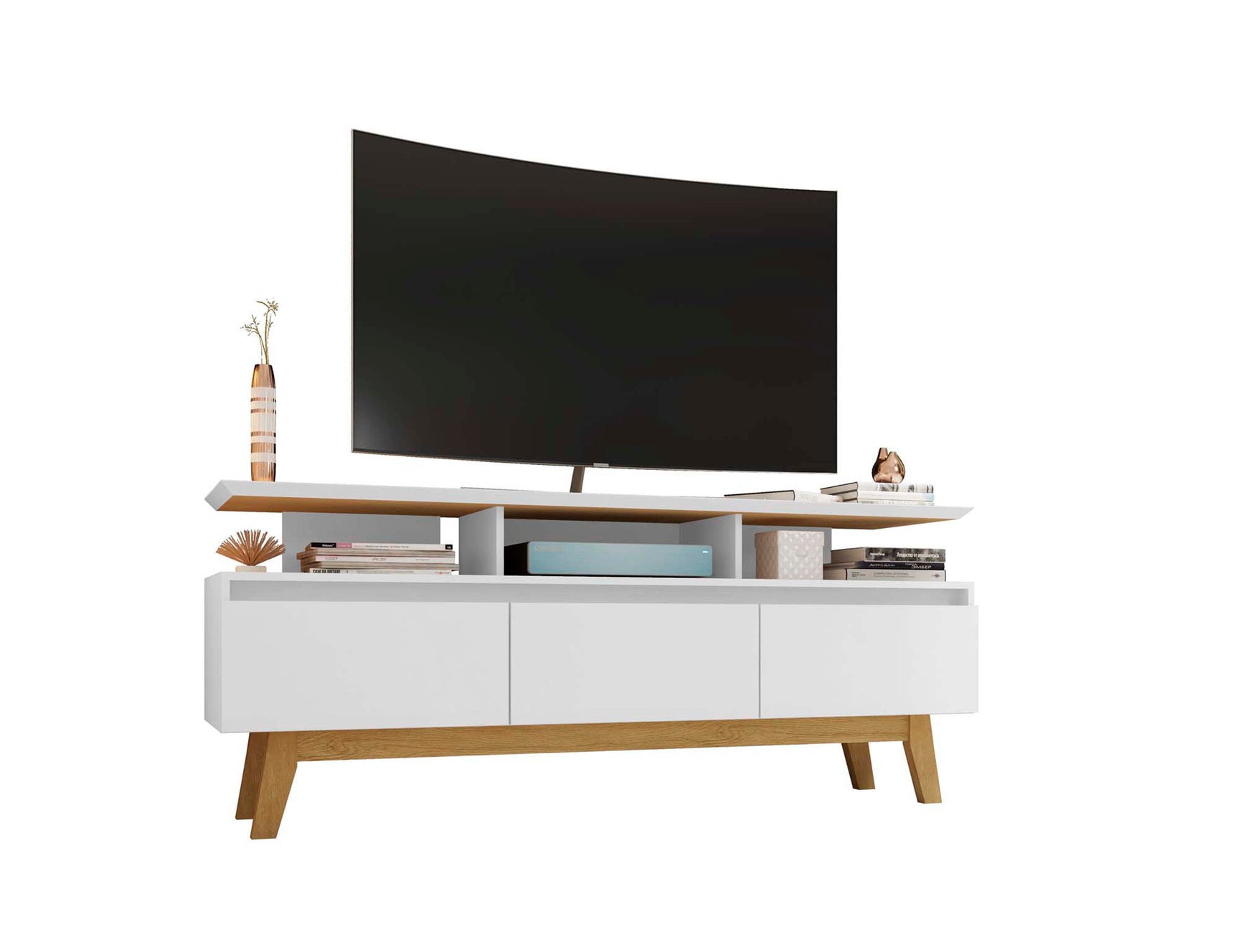 Yonkers 62.99 TV Stand in White - Ornate Home