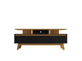 Yonkers 70.86 TV Stand in Black and Cinnamon - Ornate Home