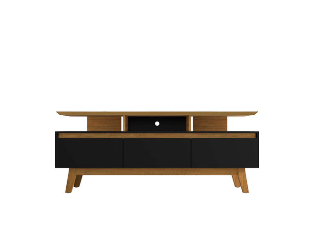 Yonkers 70.86 TV Stand in Black and Cinnamon - Ornate Home