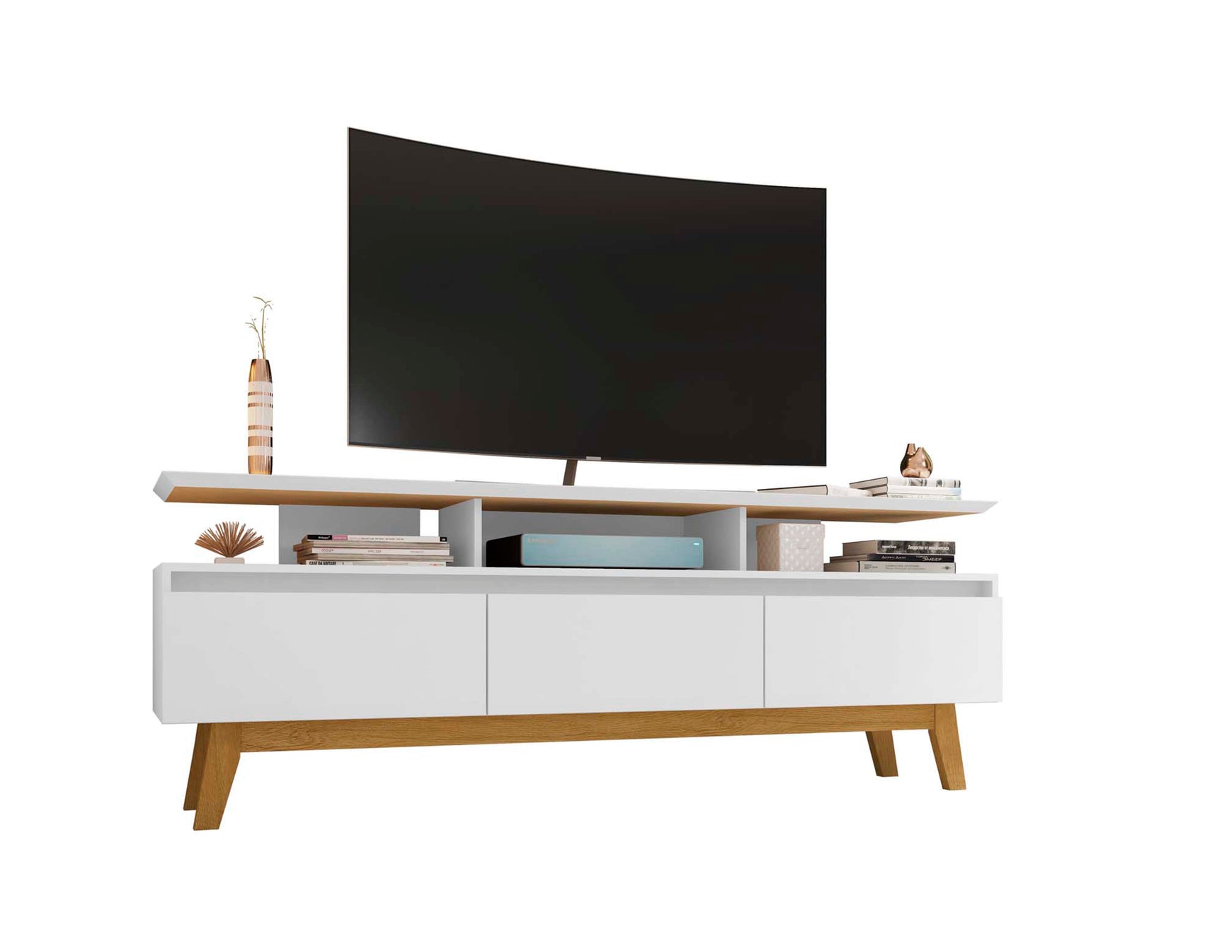 Yonkers 70.86 TV Stand in White - Ornate Home