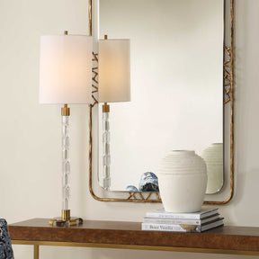 York Brass Crystal Buffet Lamp - Ornate Home