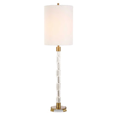 York Brass Crystal Buffet Lamp - Ornate Home