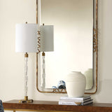 York Brass Crystal Buffet Lamp - Ornate Home