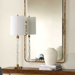 York Brass Crystal Buffet Lamp - Ornate Home