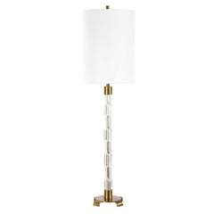 York Brass Crystal Buffet Lamp - Ornate Home