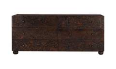 York Dark Brown Burl 6 Drawer Dresser - Ornate Home