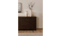 York Dark Brown Burl 6 Drawer Dresser - Ornate Home