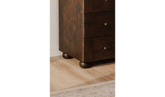 York Dark Brown Burl 6 Drawer Dresser - Ornate Home
