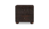 York Dark Brown Burl Nightstand - Ornate Home