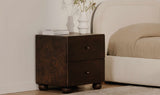 York Dark Brown Burl Nightstand - Ornate Home