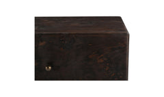 York Dark Brown Burl Nightstand - Ornate Home