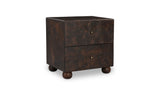 York Dark Brown Burl Nightstand - Ornate Home