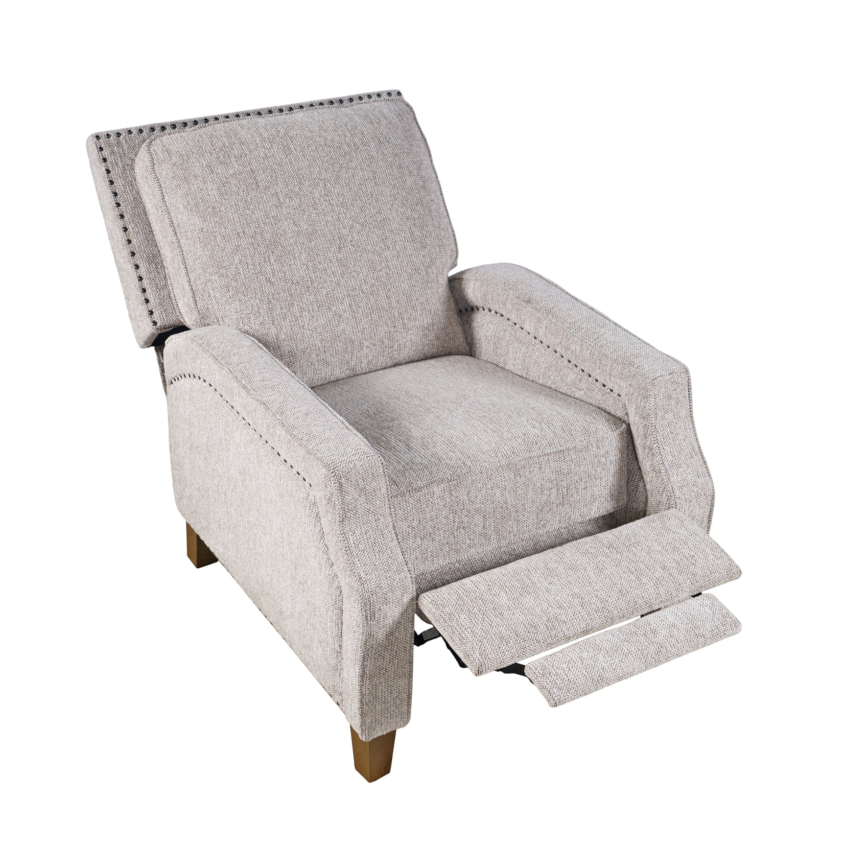 York Grey Push Back Recliner - Ornate Home