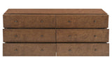 York Warm Brown Burl 6 Drawer Dresser - Ornate Home