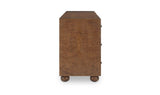 York Warm Brown Burl 6 Drawer Dresser - Ornate Home