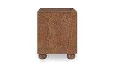 York Warm Brown Burl Nightstand - Ornate Home