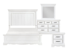 York White 4-Piece Queen Bedroom Set - Ornate Home