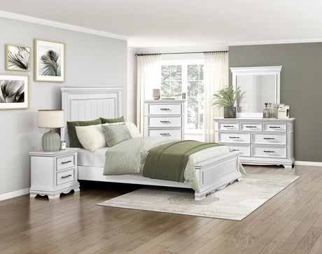 York White 4-Piece Queen Bedroom Set - Ornate Home