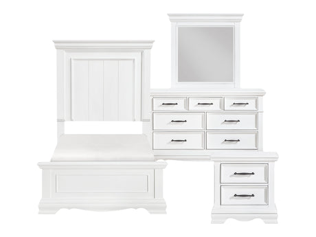 York White 4-Piece Twin Bedroom Set - Ornate Home
