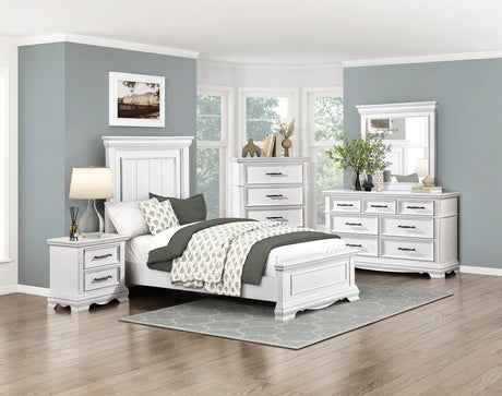 York White 4-Piece Twin Bedroom Set - Ornate Home