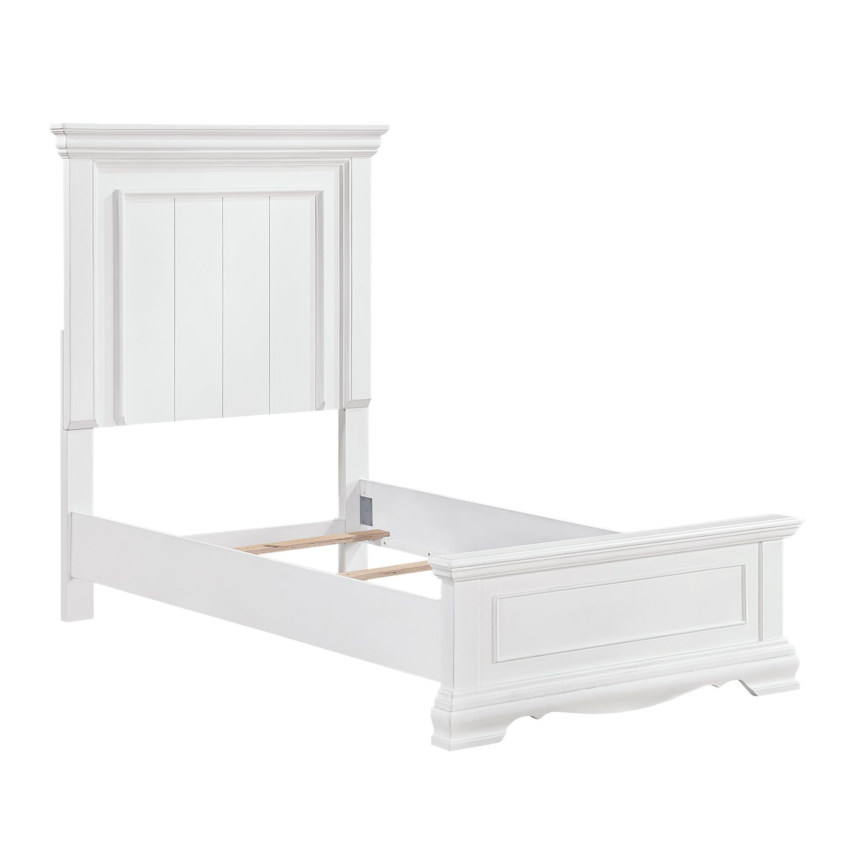 York White 4-Piece Twin Bedroom Set - Ornate Home