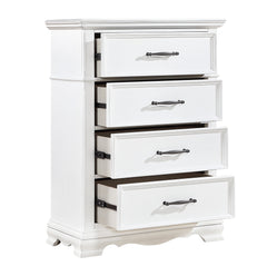 York White 5-Piece Queen Bedroom Set - Ornate Home