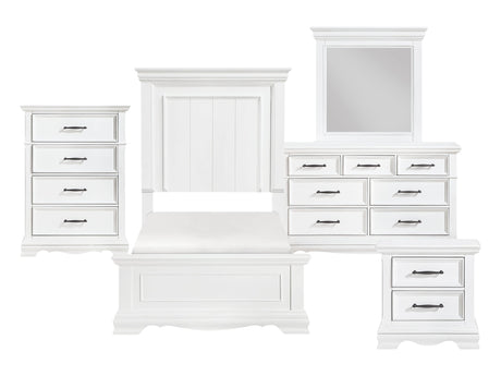 York White 5-Piece Twin Bedroom Set - Ornate Home