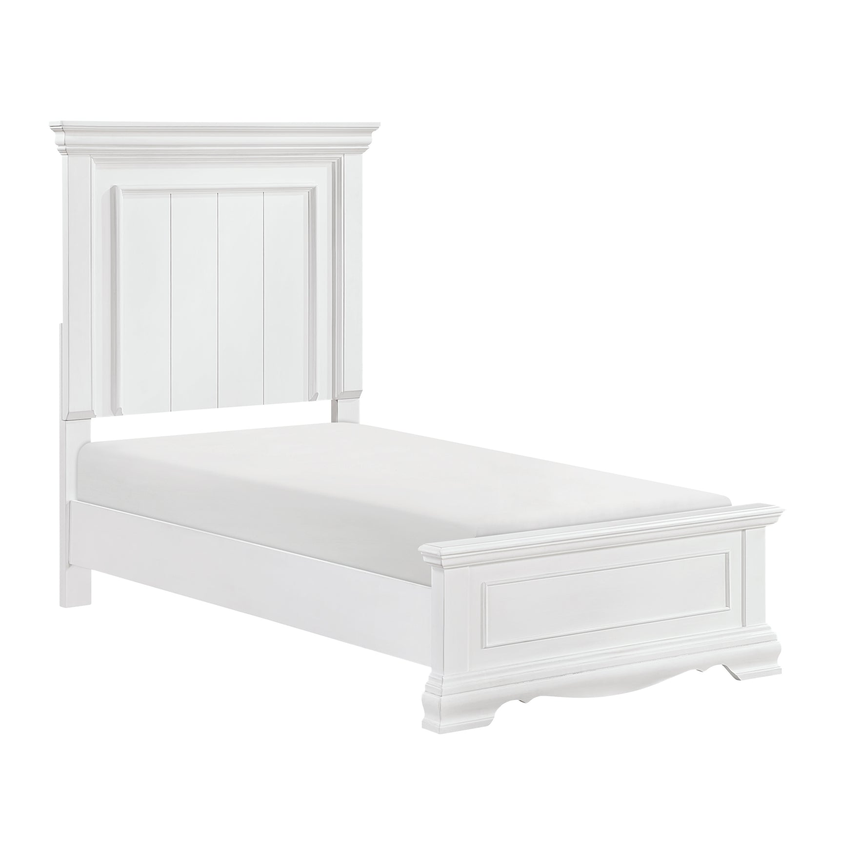 York White 5-Piece Twin Bedroom Set - Ornate Home