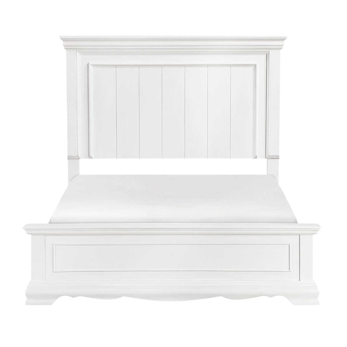 York White Queen Bed - Ornate Home