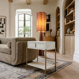 Yoru Oak White Side Table - Ornate Home