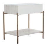 Yoru Oak White Side Table - Ornate Home