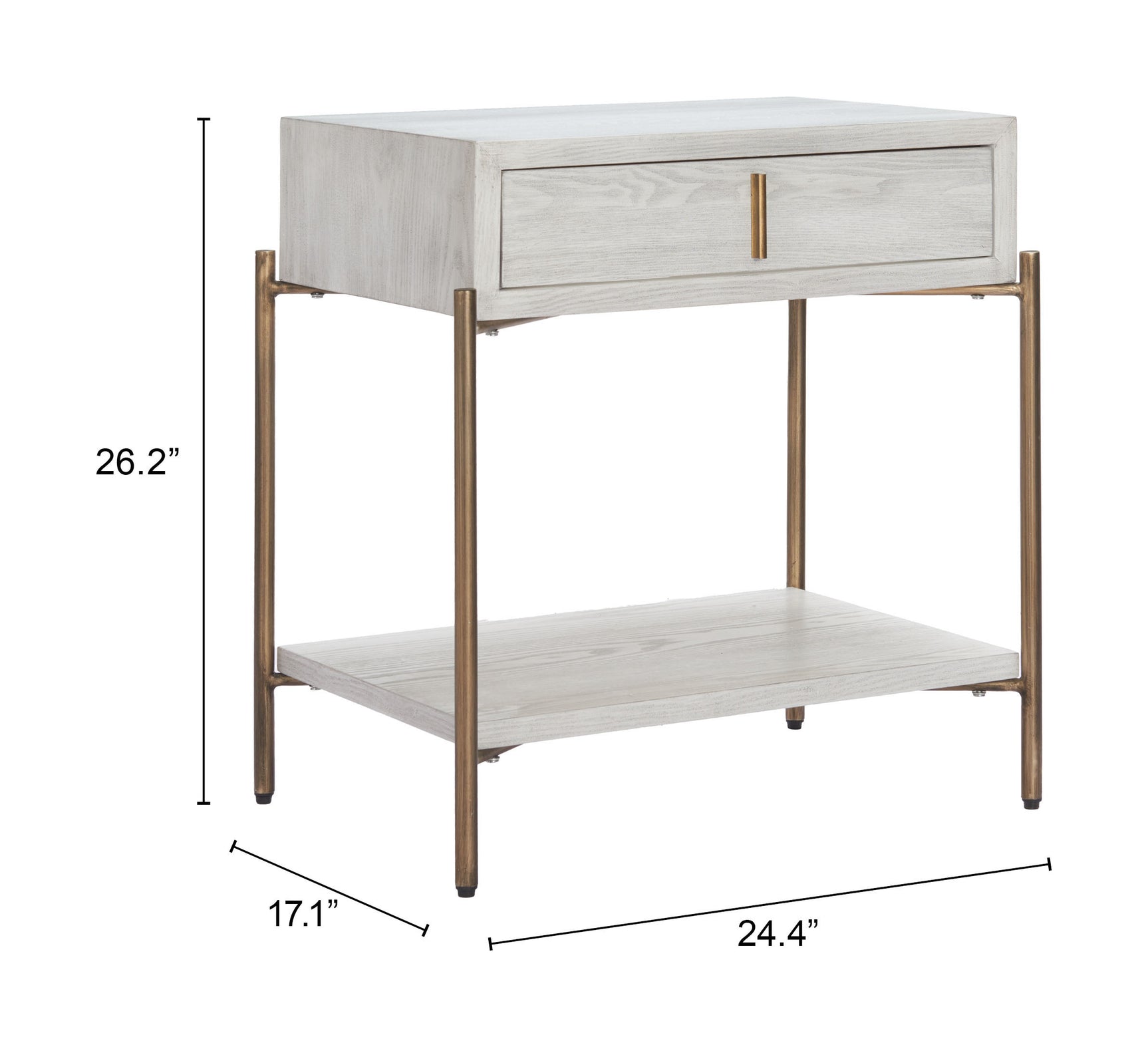 Yoru Oak White Side Table - Ornate Home