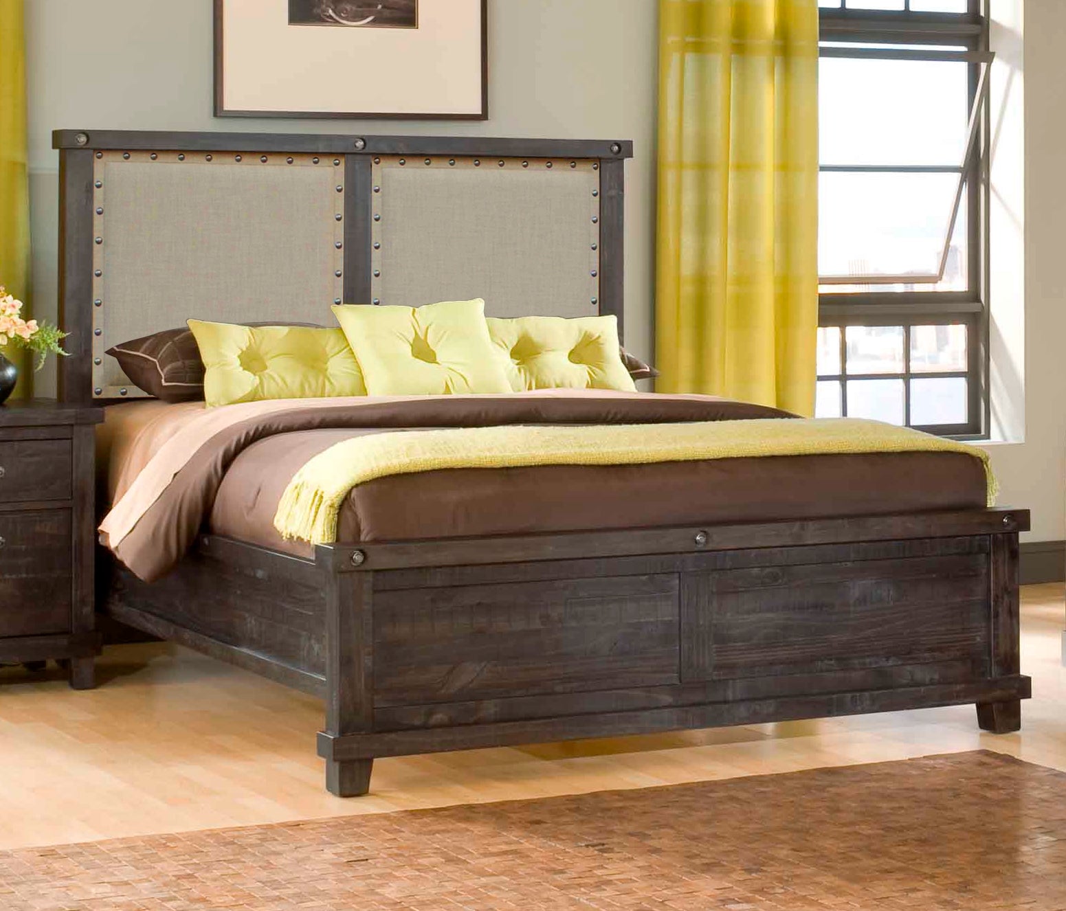 Yosemite Cafe King Upholstered Panel Bed - Ornate Home