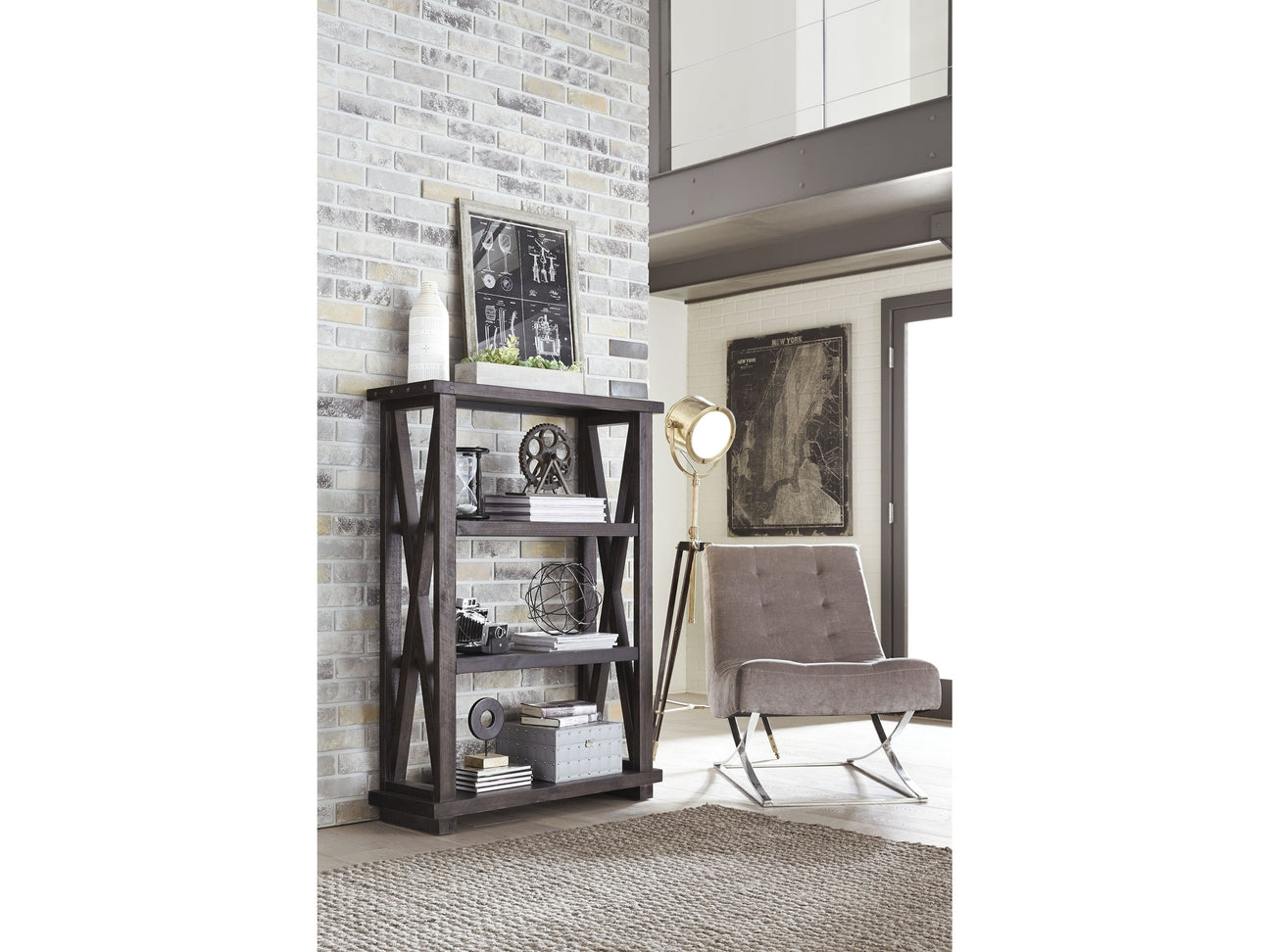 Yosemite Solid Wood 54x39 inch Bookshelf in Cafe - Ornate Home