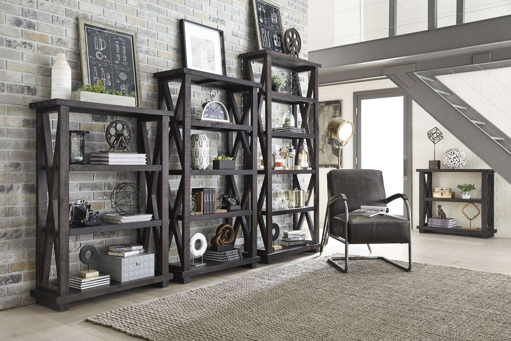 Yosemite Solid Wood 54x39 inch Bookshelf in Cafe - Ornate Home