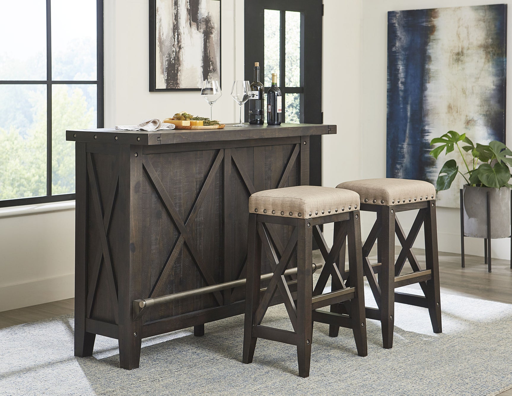 Yosemite Solid Wood Bar Table in Cafe - Ornate Home