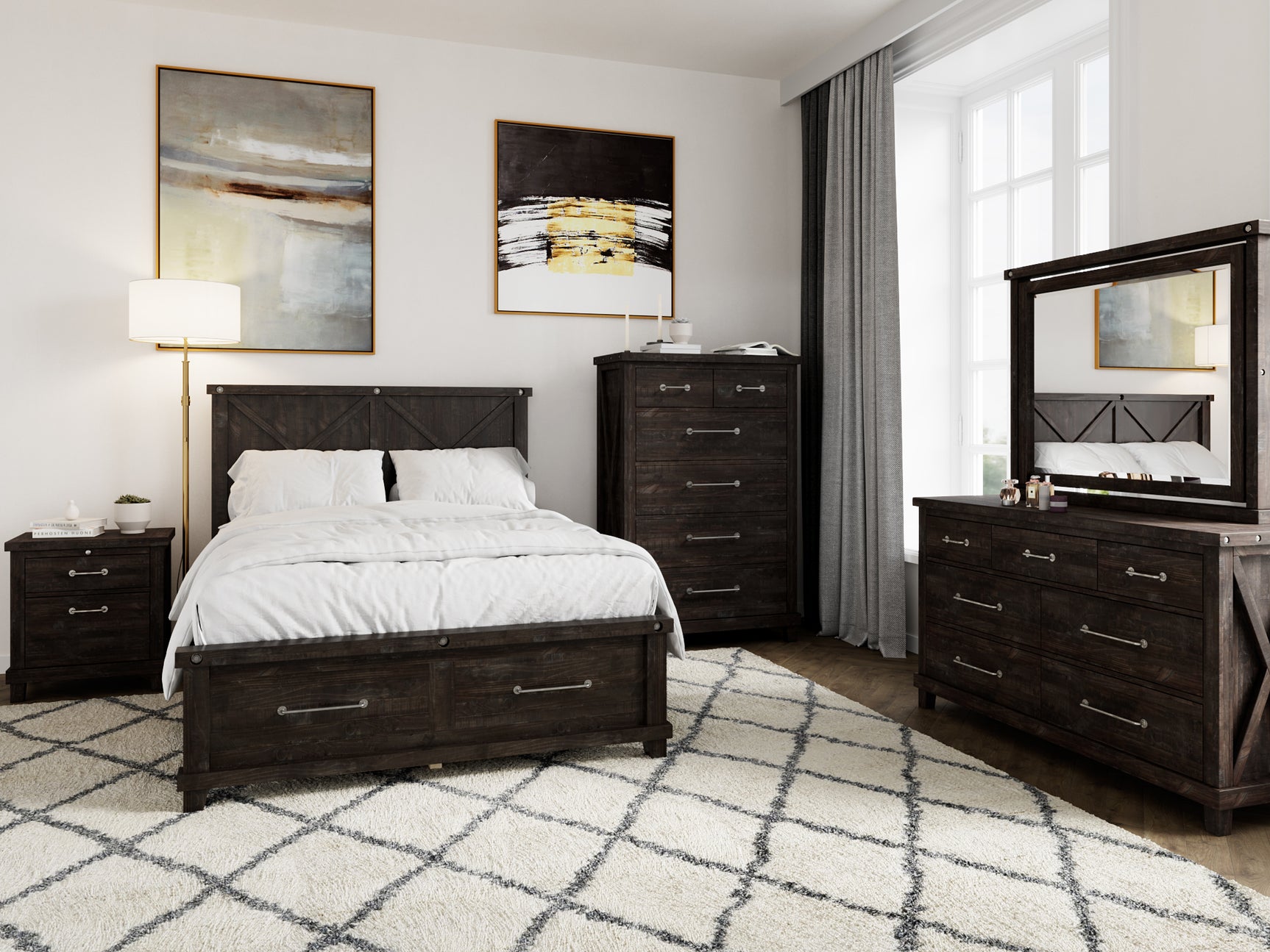 Yosemite Solid Wood Eastern King Panel Bed in Cafe - Ornate Home