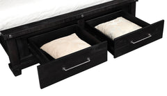 Yosemite Solid Wood Footboard Queen Storage Bed in Cafe - Ornate Home
